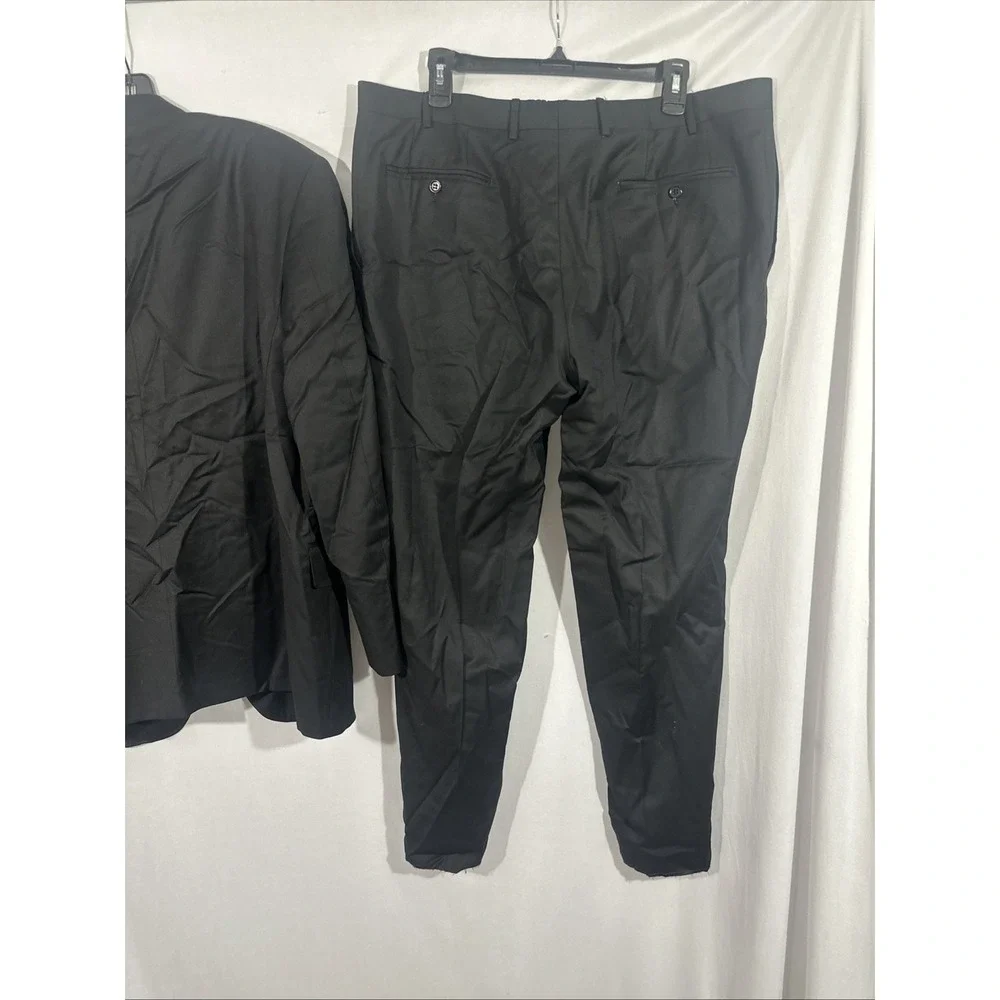 NEW‎ $2295 Canali [ 56C 38 ] 2 Piece Solid Wool Suit Set in Black #J2174